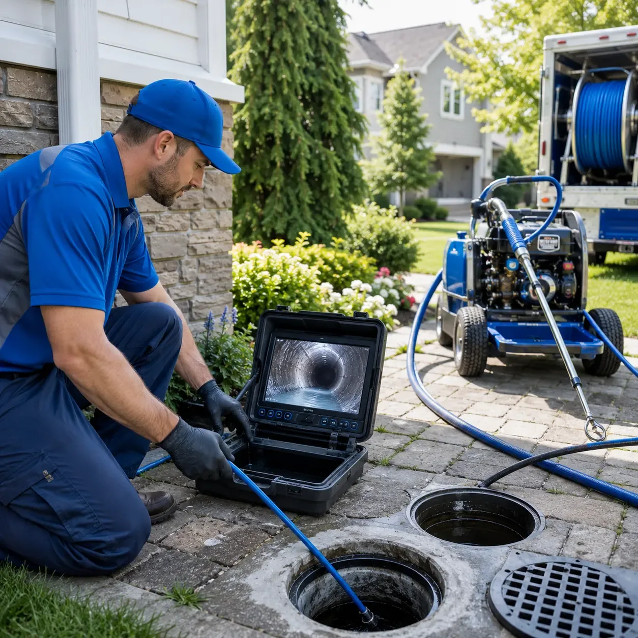 Outdoor drain cleaning professionals serving Sandy Ridge, NC